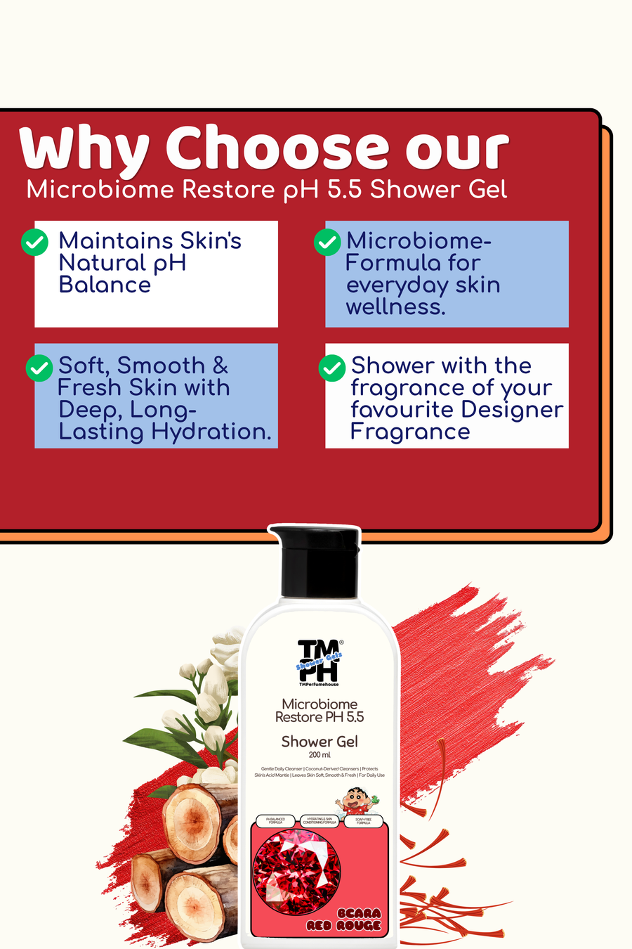 Bcara Red Rouge | Shower gel