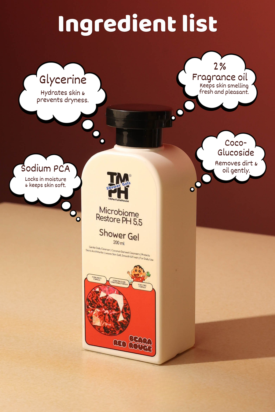 Bcara Red Rouge | Shower gel + Perfume
