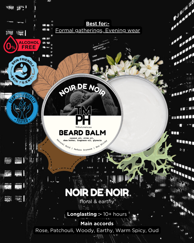 NOIR DE NOIR | Premium Beard Balm – 10+ Hour Freshness & Styling  Inspired by Noir de Noir by Tm Frd
