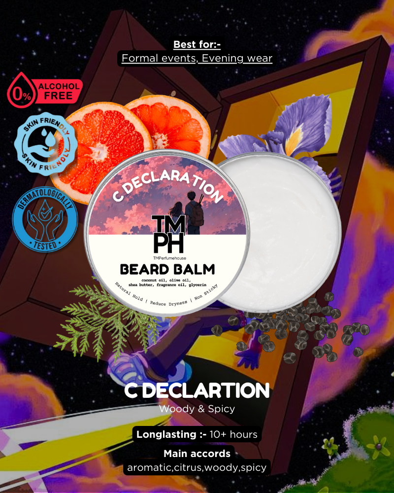 C DECLARATION | Premium Beard Balm – 10+ Hour Freshness & Styling  Inspired by Declaration by Crter