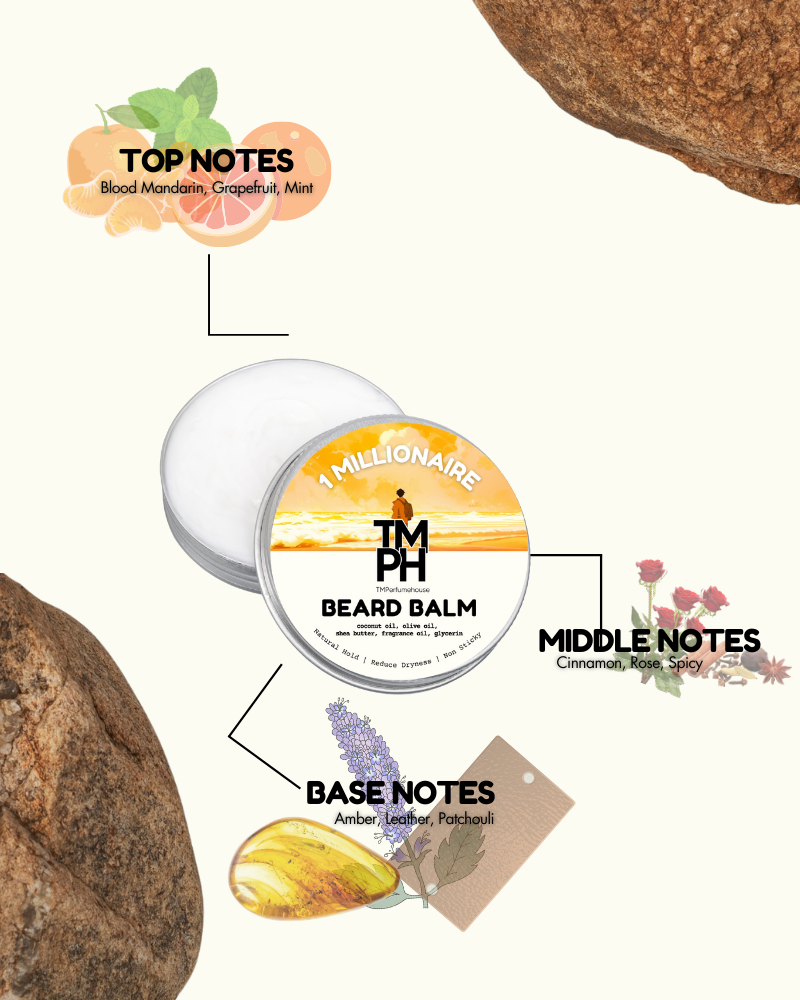 1 Millionaire  | Premium Beard Balm – 10+ Hour Freshness & Styling