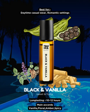 Black & Vanilla AT | Luxury Niche Attar – 10+ Hour Long Lasting Pure Oil - Inspired by Blck Vnill by Mncr*