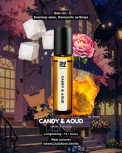 Candy & Aoud AT | Luxury Niche Attar – 10+ Hour Long Lasting Pure Oil - Inspired by Cndy Aud by Mntl