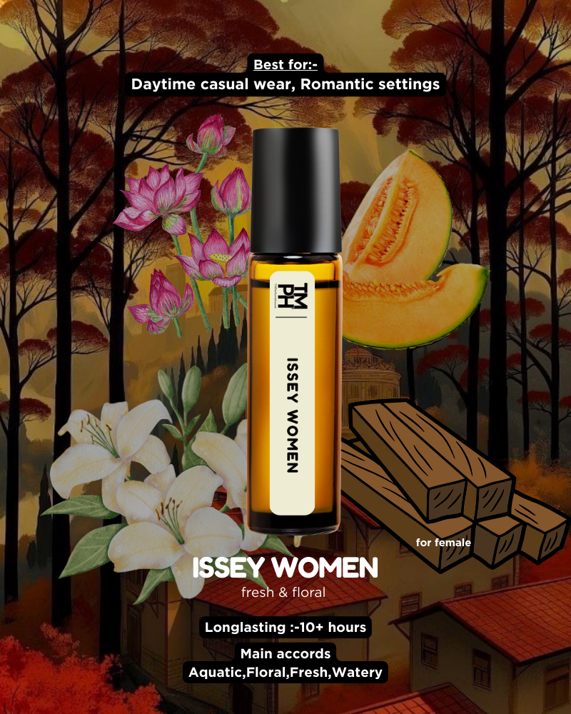 Issey Women AT | Luxury Aquatic Floral – 10+ Hour Long Lasting Pure Oil - Inspired by L'au d'Issy by Issy Miyk