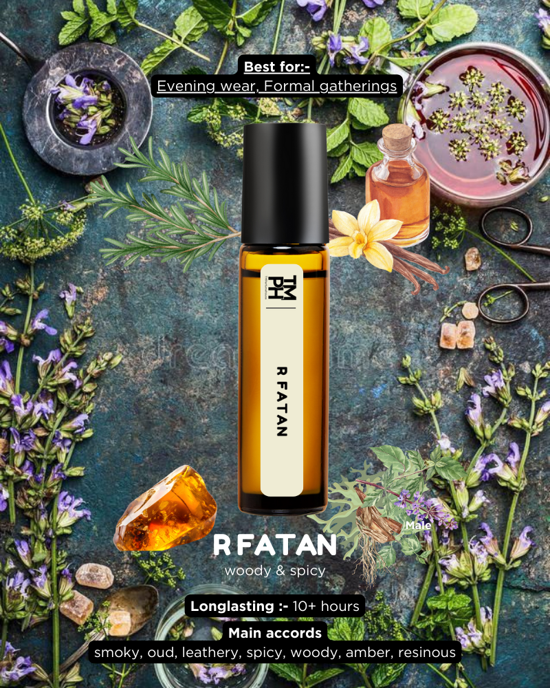 R Fatan AT | Luxury Niche Attar – 10+ Hour Long Lasting Pure Oil - Inspired by Fattan by Rassi*