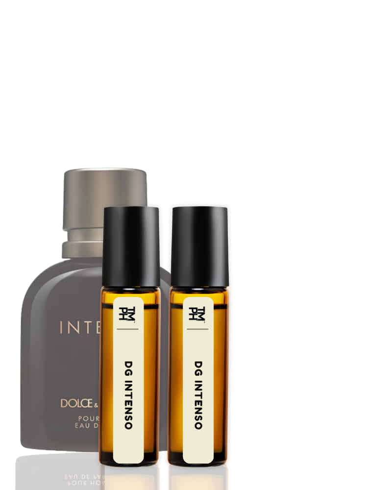 Dolce & Gabbana Intenso perfume set on a white background