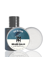 Dr. Elixir TM PH Beard Balm with packaging on a white background