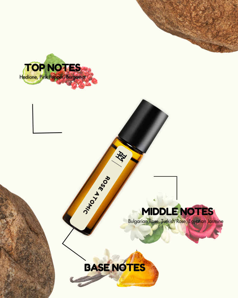 Rose Atomic AT | Luxury Niche Attar – 10+ Hour Long Lasting Pure Oil - Inspired by Atomic Rose by Intiio*