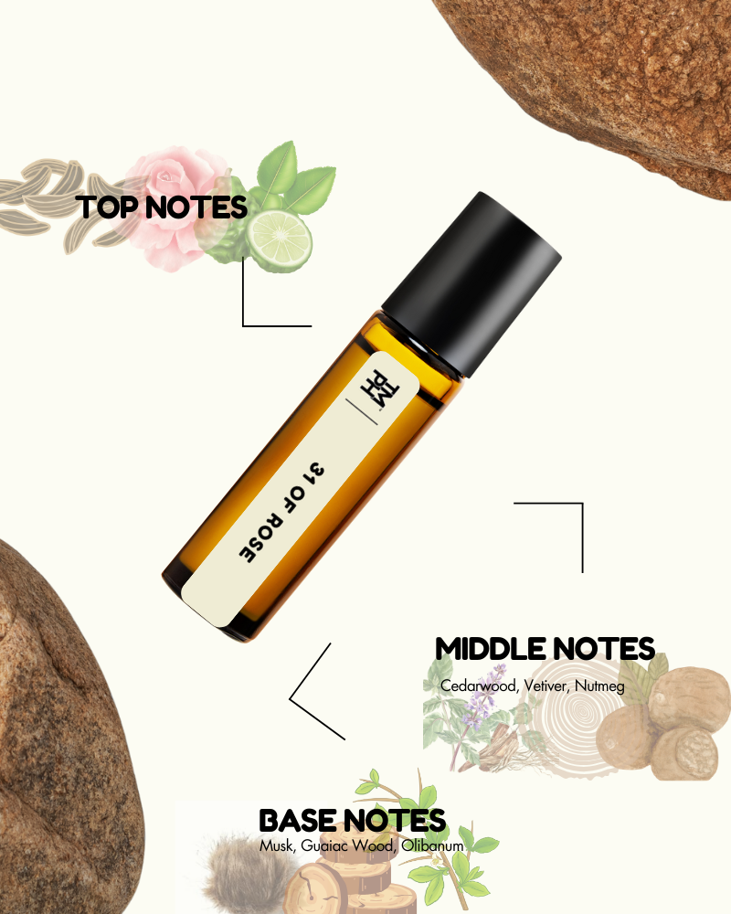 31 of Rose AT | Luxury Niche Attar – 10+ Hour Long Lasting Pure Oil - Inspired by Rse 31 by L Lbo