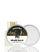 Hacivat TM PH Beard Balm packaging with a white background