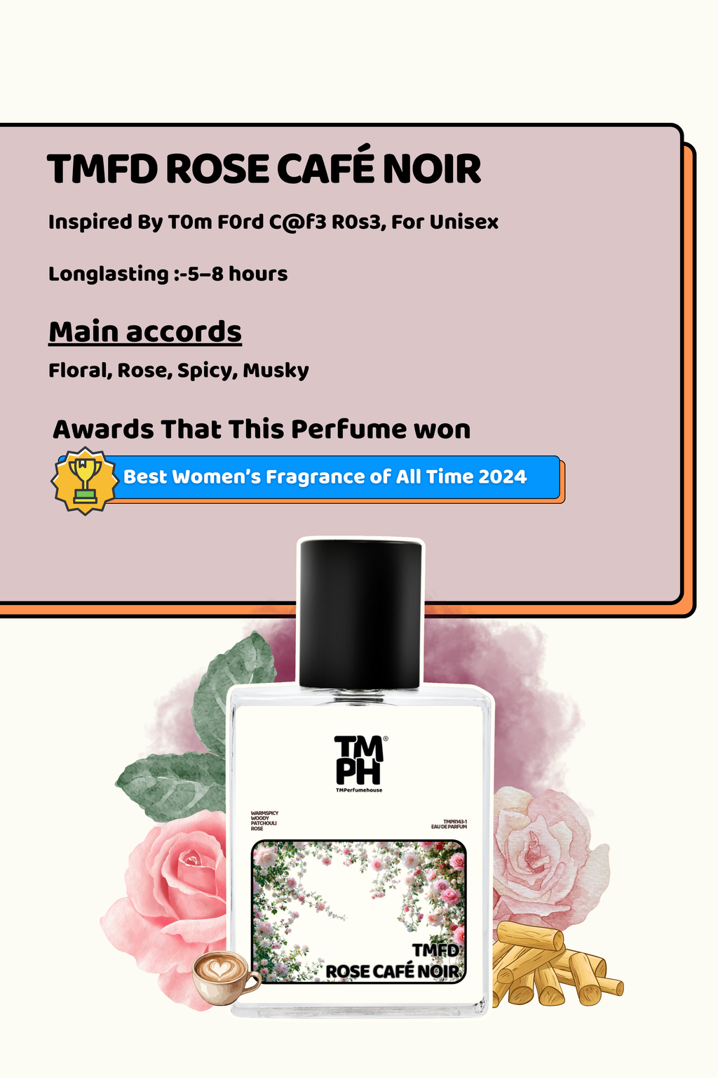 Tmfd Rose Café Noir - Inspired perfume | TMPerfumehouse
