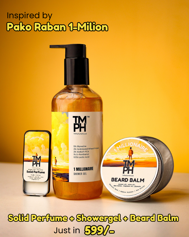 1 Millionaire Ultimate Grooming Combo (Shower Gel + Solid Perfume + Beard Balm)