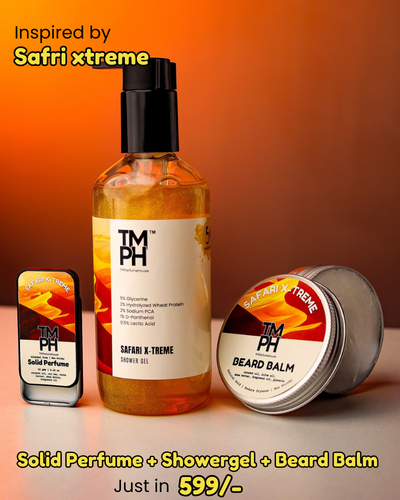 Safari X-treme Ultimate Grooming Combo (Shower Gel + Solid Perfume + Beard Balm)