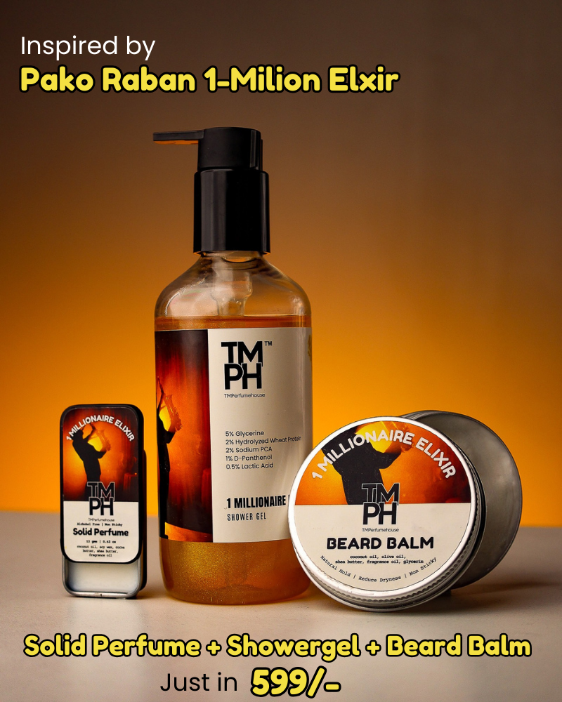 1 Millionaire Elixir Ultimate Grooming Combo (Shower Gel + Solid Perfume + Beard Balm)
