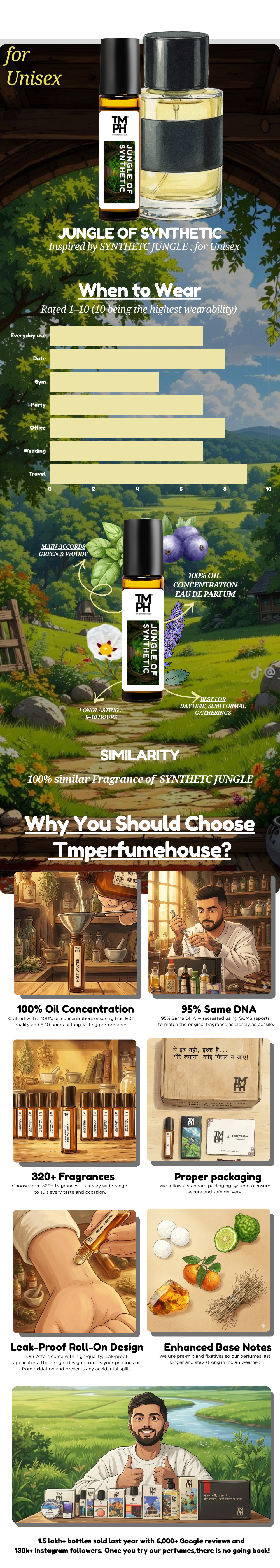 Jungle of Synthetic - Inspired Attar | TMPerfumehouse usage chart