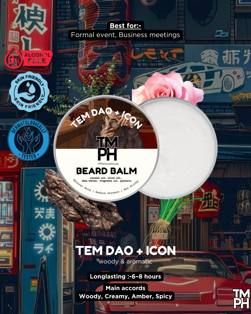 Tem and Dao + Icon | Premium Beard Balm – 10+ Hour Freshness & Styling
